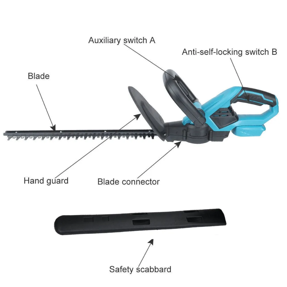 36V Cordless Electric Hedge Trimmer | Garden Cutter Pruner | With 3 Batteries