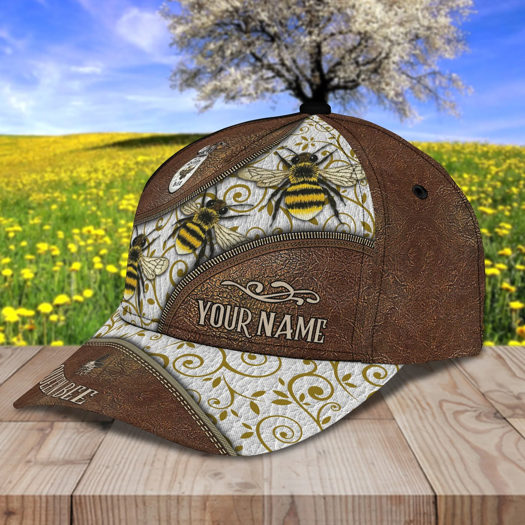 3D Classic Cap Bee 03 Personalized Name Cap Namashops
