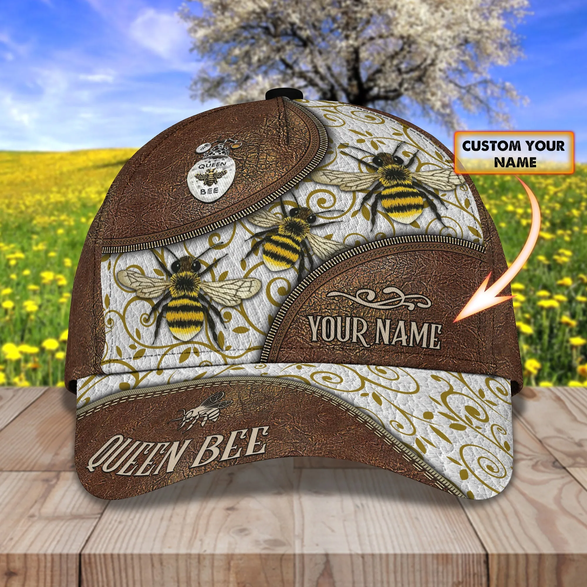 3D Classic Cap Bee 03 Personalized Name Cap Namashops