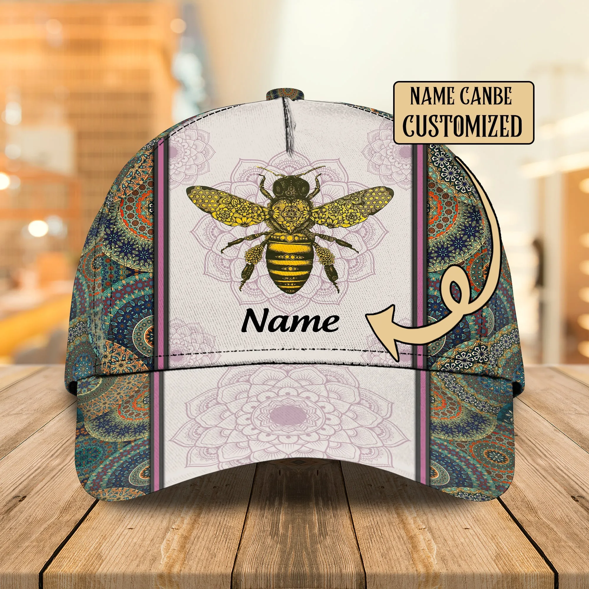 3D Classic Cap Bee Personalized Name Cap 005 Namashops