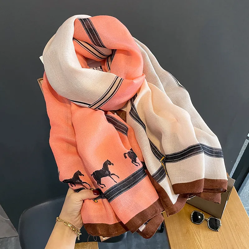 AWST Int'l Strap Goods" Cotton Linen Scarf