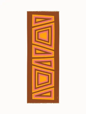 Cashmere Silk Infinite Trapezoid Print Scarf
