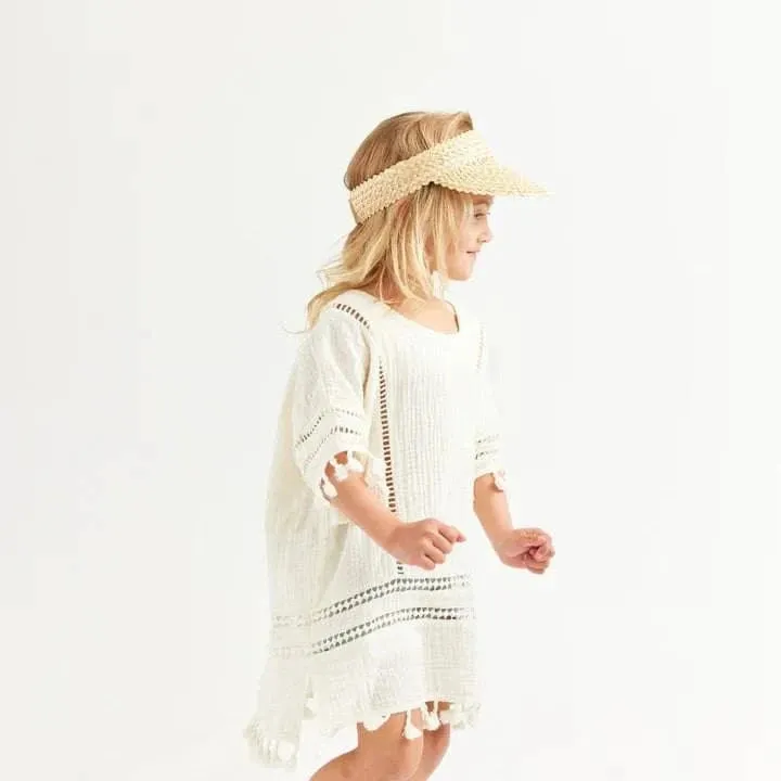 Hemlock Hat Co CAPRI VISOR IN BLONDE - BIG KIDS