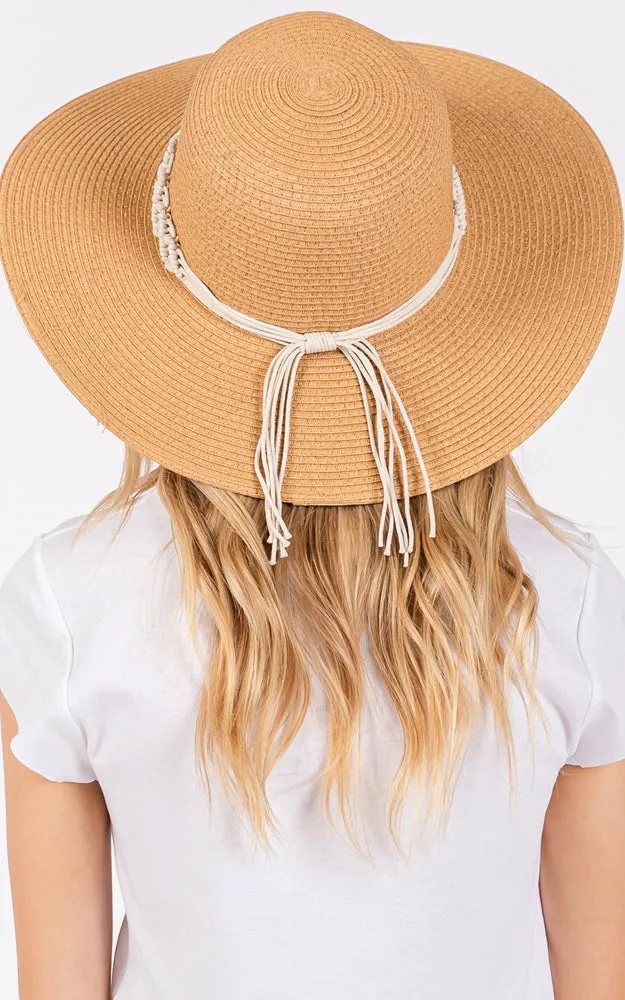 MH0206 BRAIDED STRAP STRAW SUN HAT