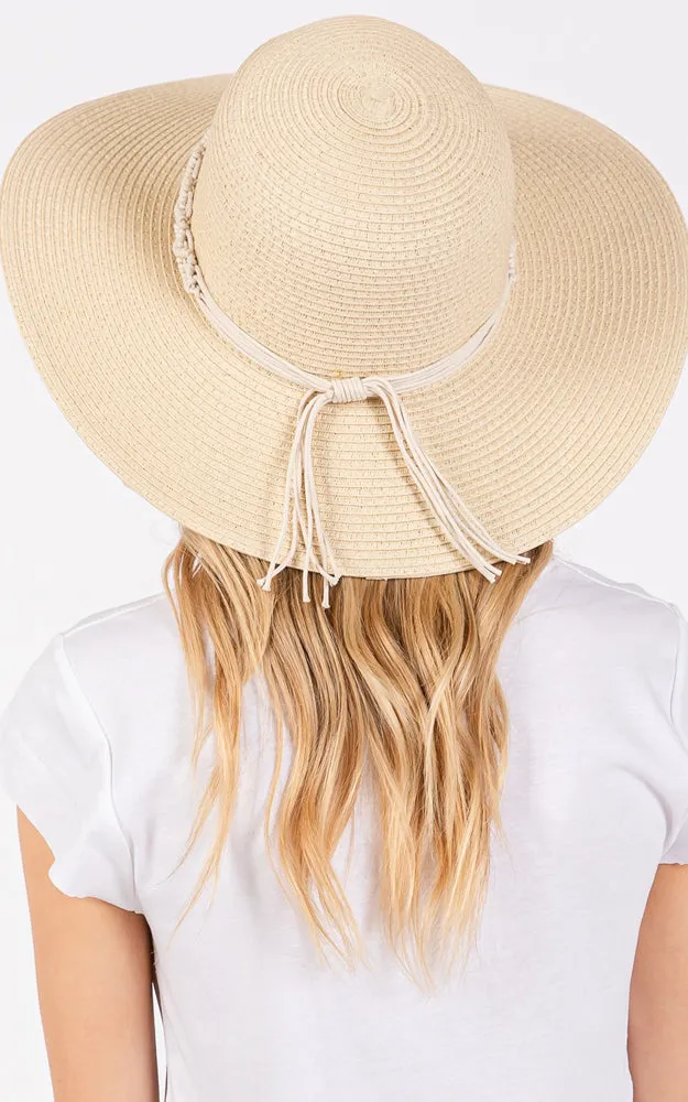 MH0206 BRAIDED STRAP STRAW SUN HAT