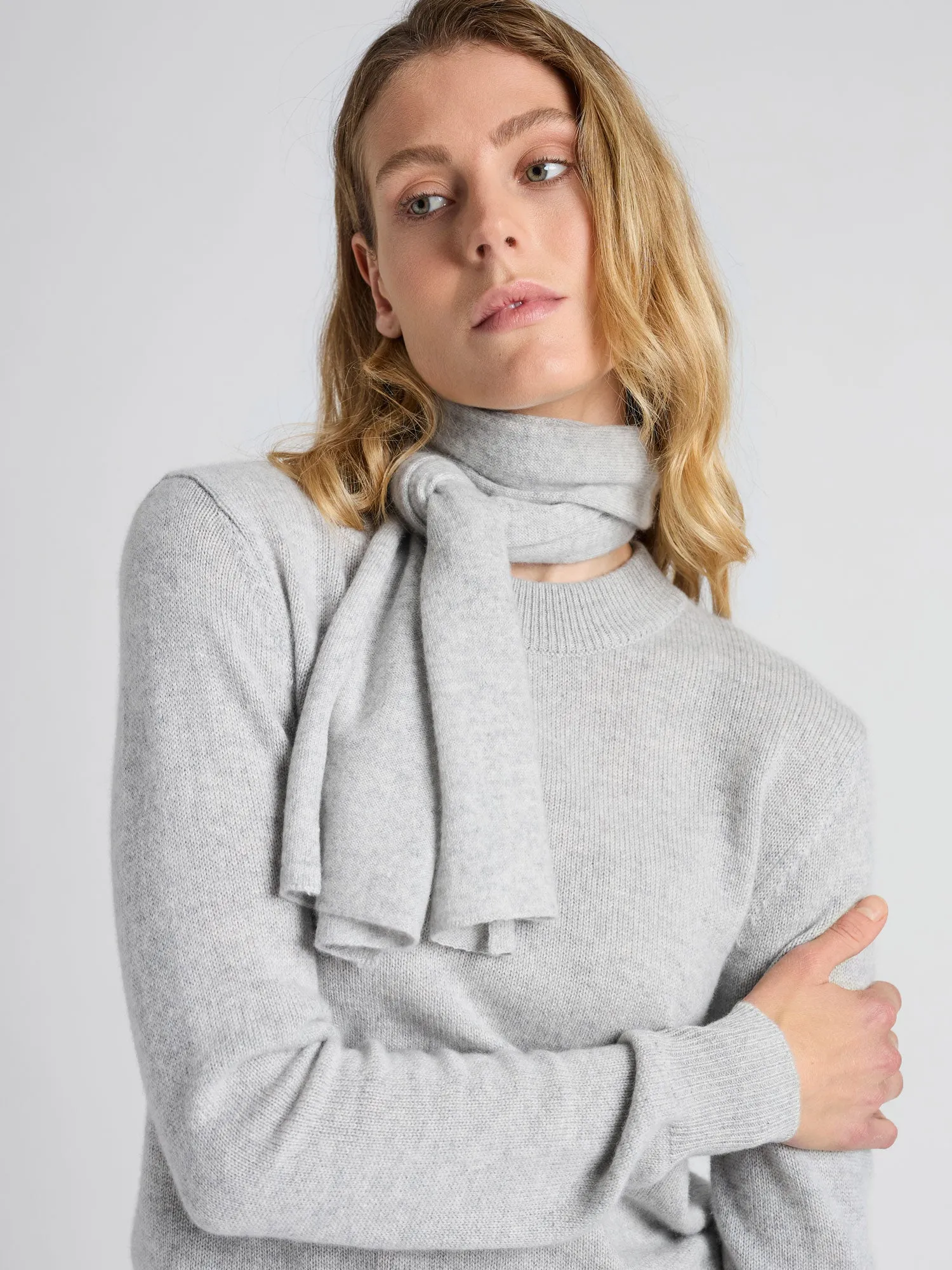 Mini scarf "Softy" - light grey