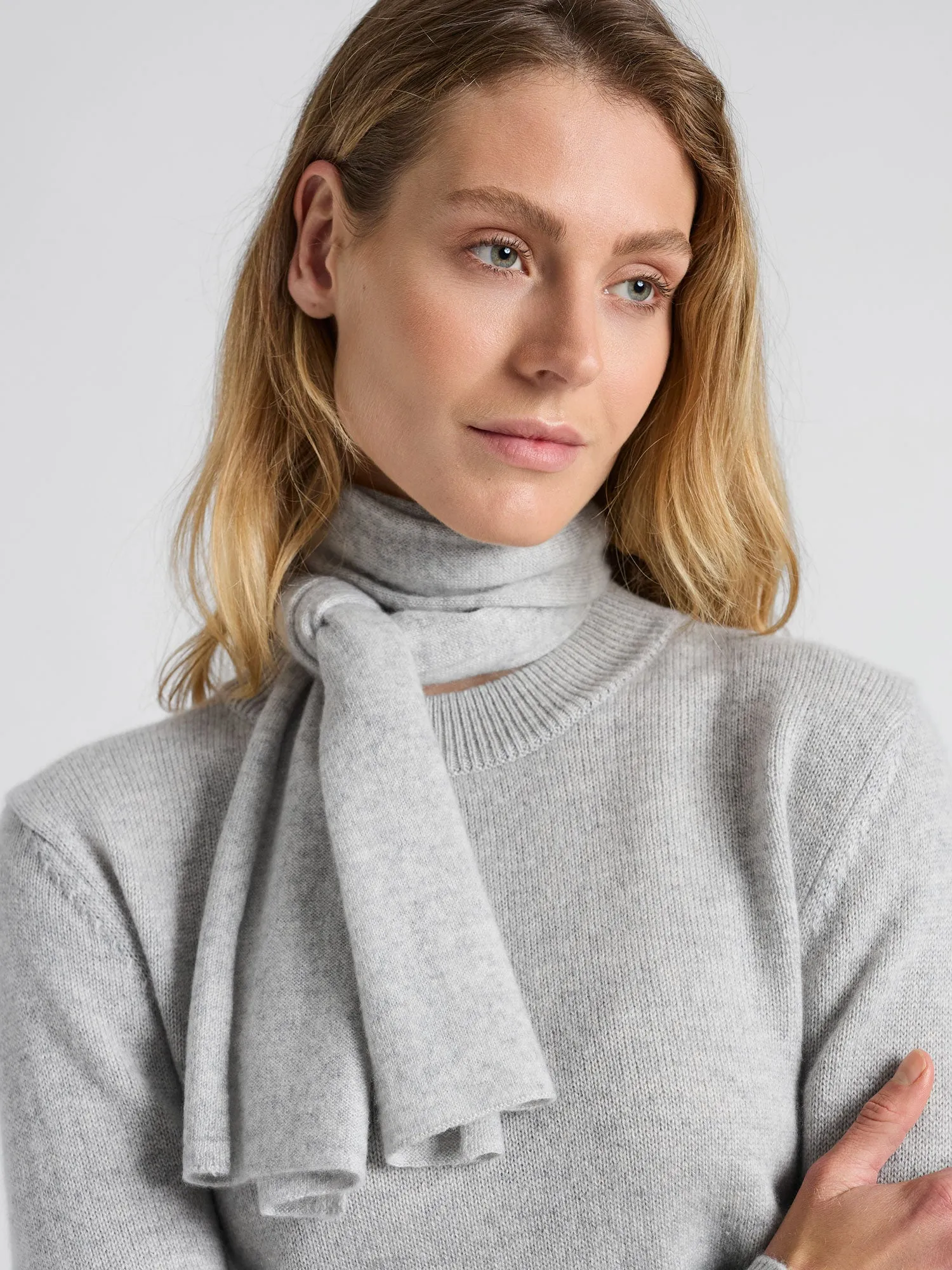 Mini scarf "Softy" - light grey