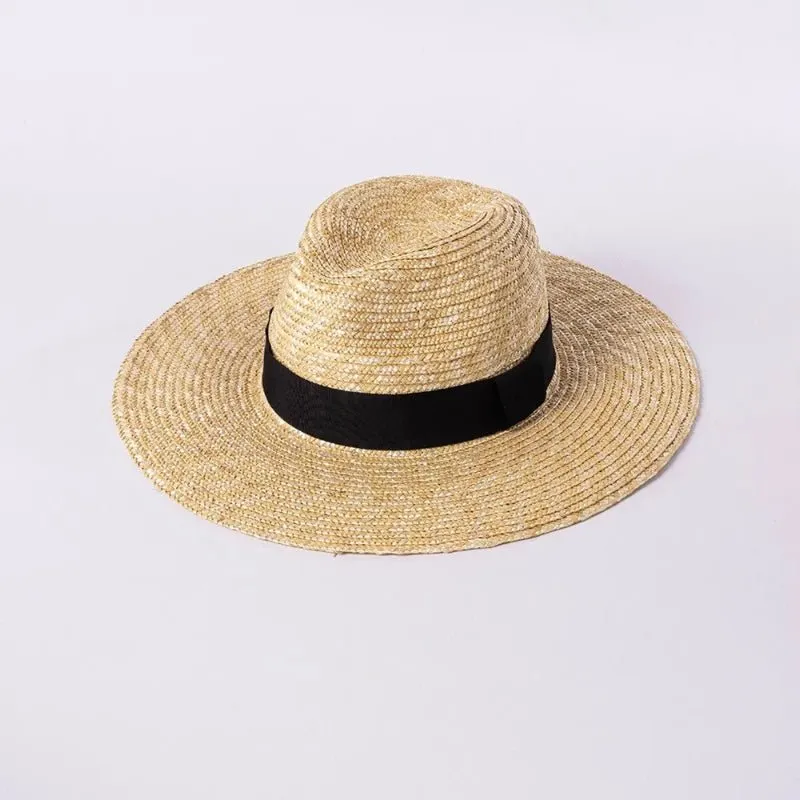 Straw Hat with Ribbon In Multiple Colors