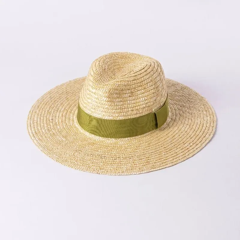 Straw Hat with Ribbon In Multiple Colors