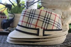 Tan Plaid Fedora