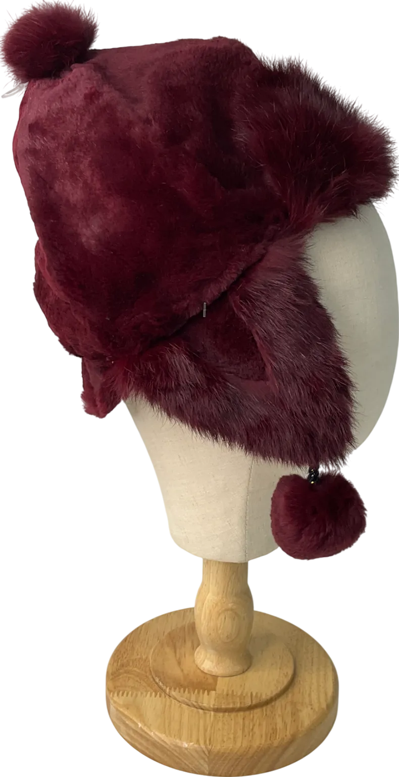 Vintage Red Real Fur Trapper Hat One Size