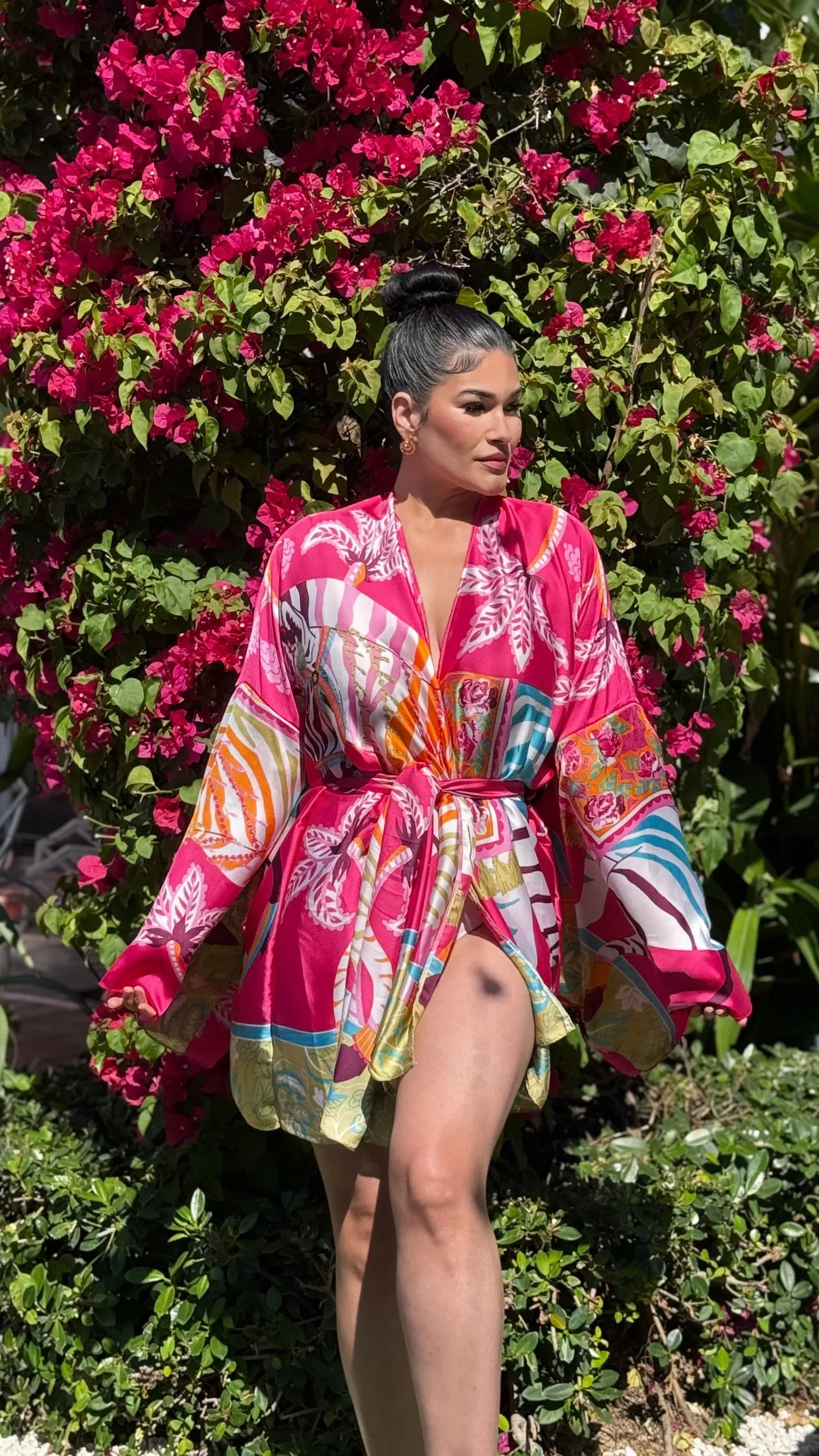 Zebra Fuchsia Kimono Cardigan